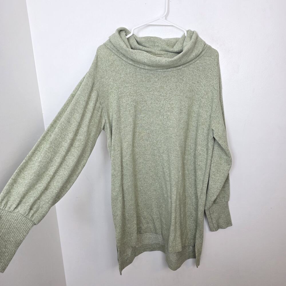 Maeve Anthropologie Green Soft Oversized Cowl Neck Sweater Tunic Size Medium‎